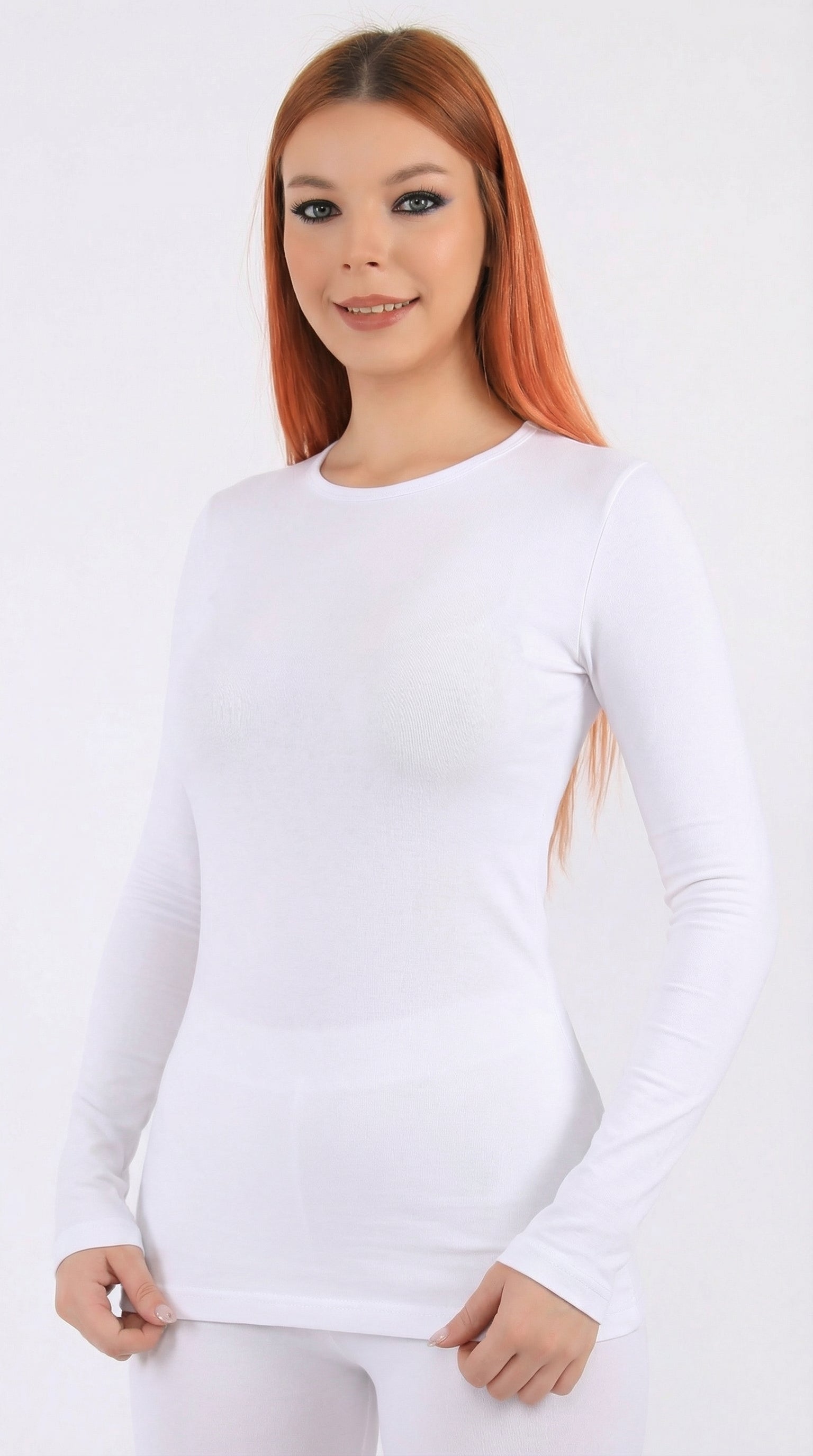 اندر شيرت نسائي كم طويل قطن استرتش