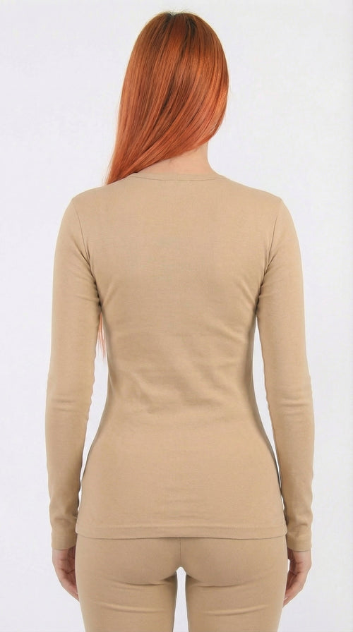 اندر شيرت نسائي كم طويل قطن استرتش