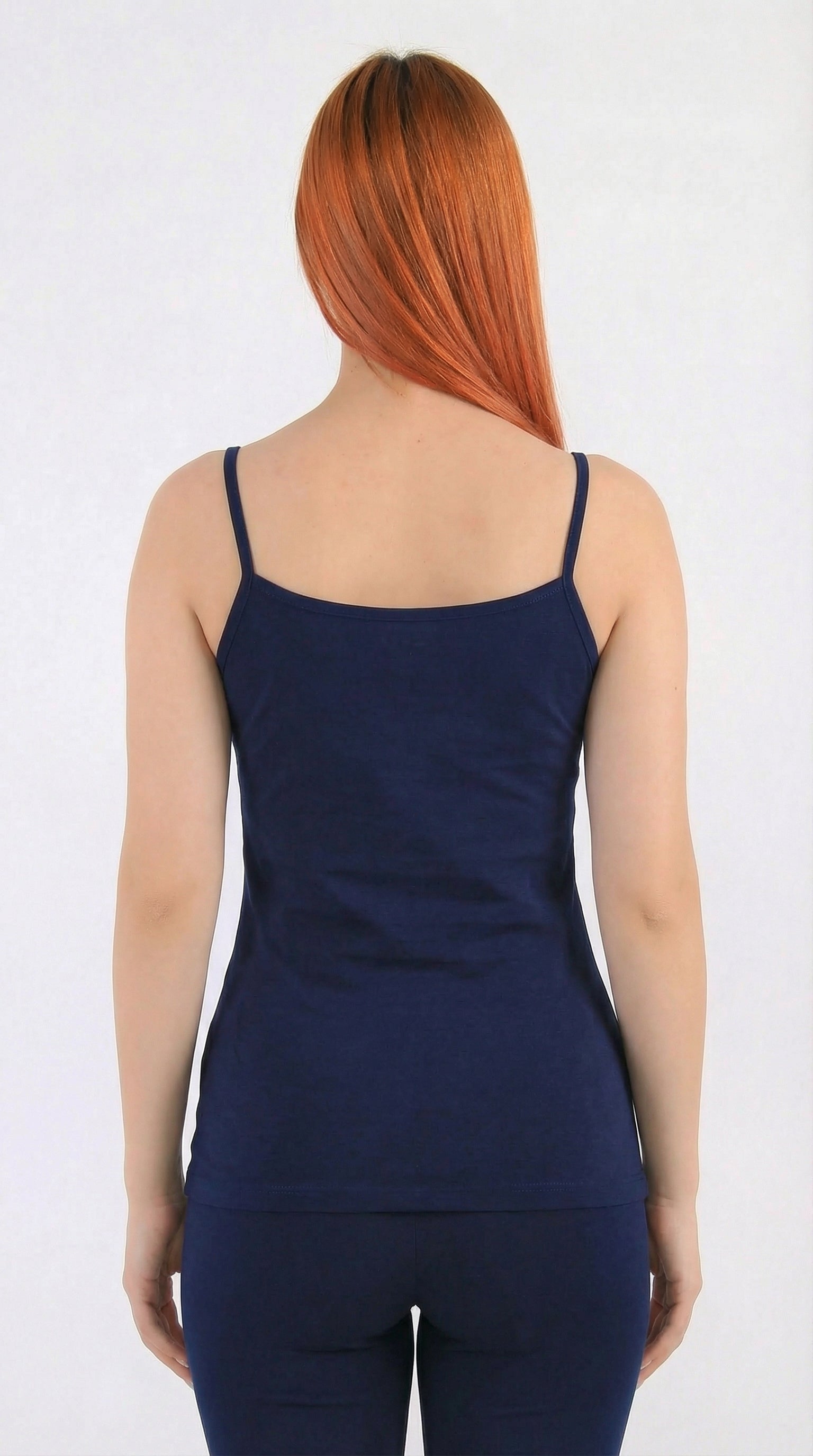 فانيلة نسائية حمالات رفيعة قطن استرتش