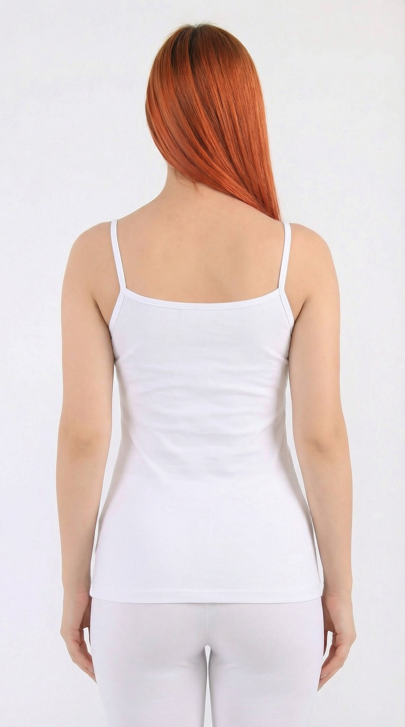 فانيلة نسائية حمالات رفيعة قطن استرتش