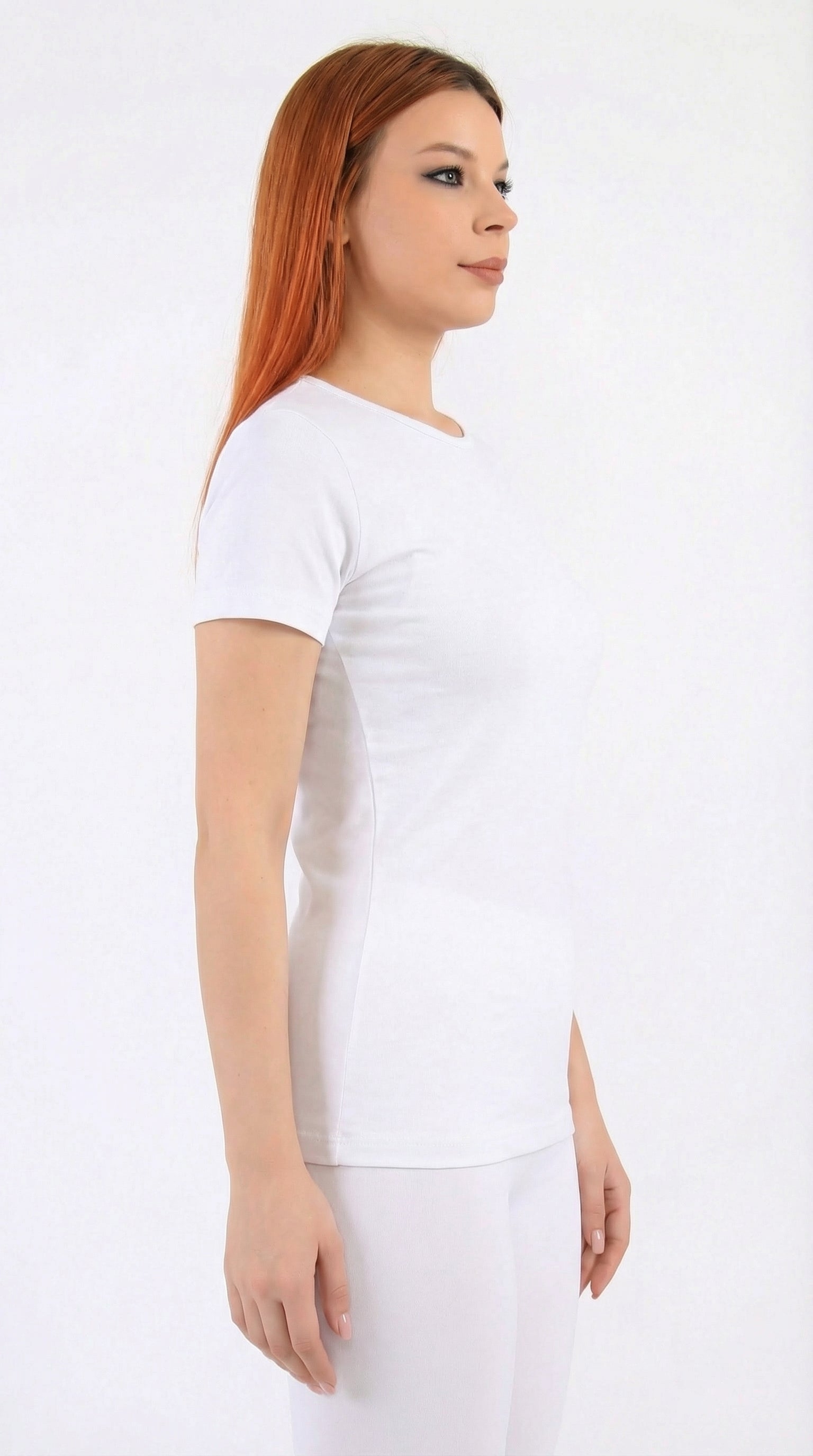 اندر شيرت نسائي نص كم قطن استرتش