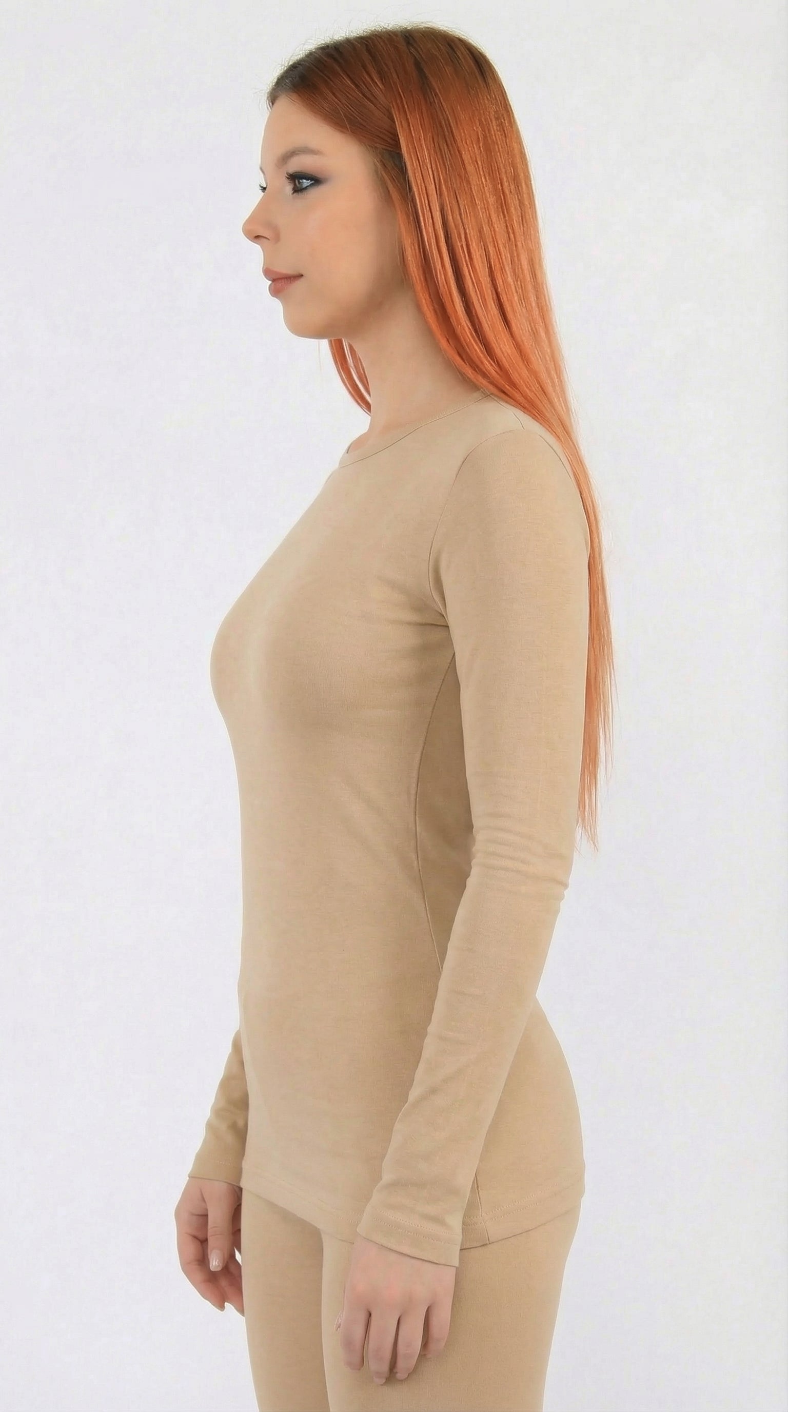 اندر شيرت نسائي كم طويل قطن استرتش