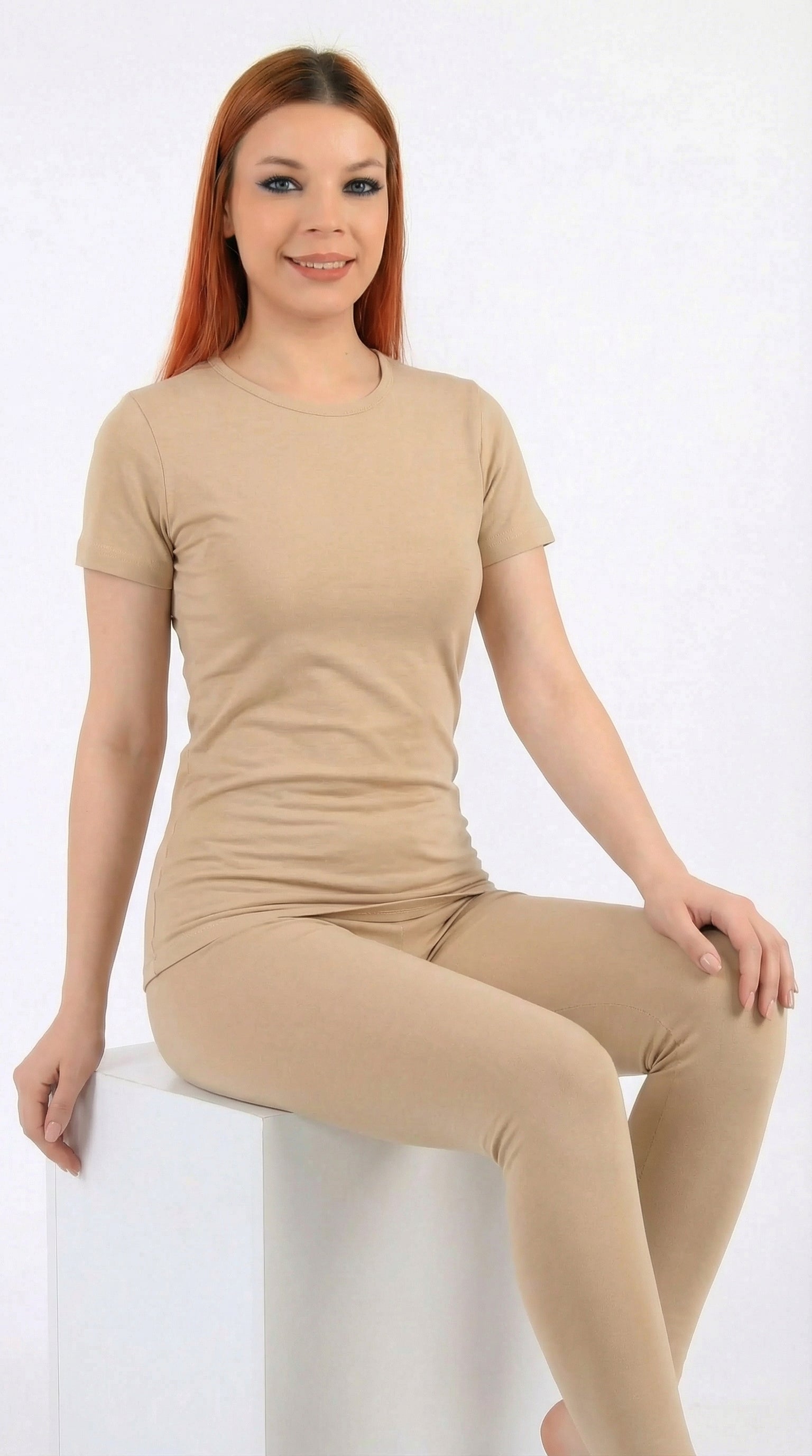 اندر شيرت نسائي نص كم قطن استرتش