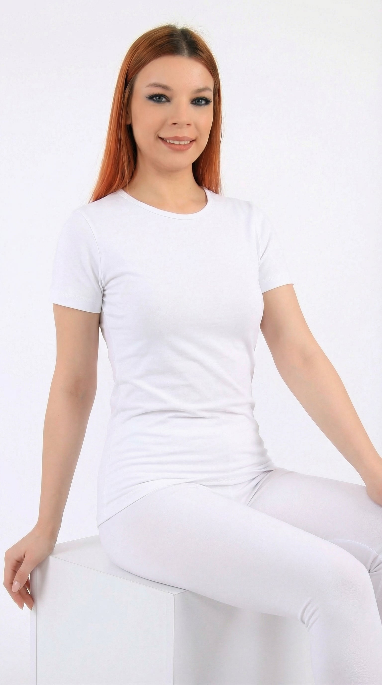 اندر شيرت نسائي نص كم قطن استرتش