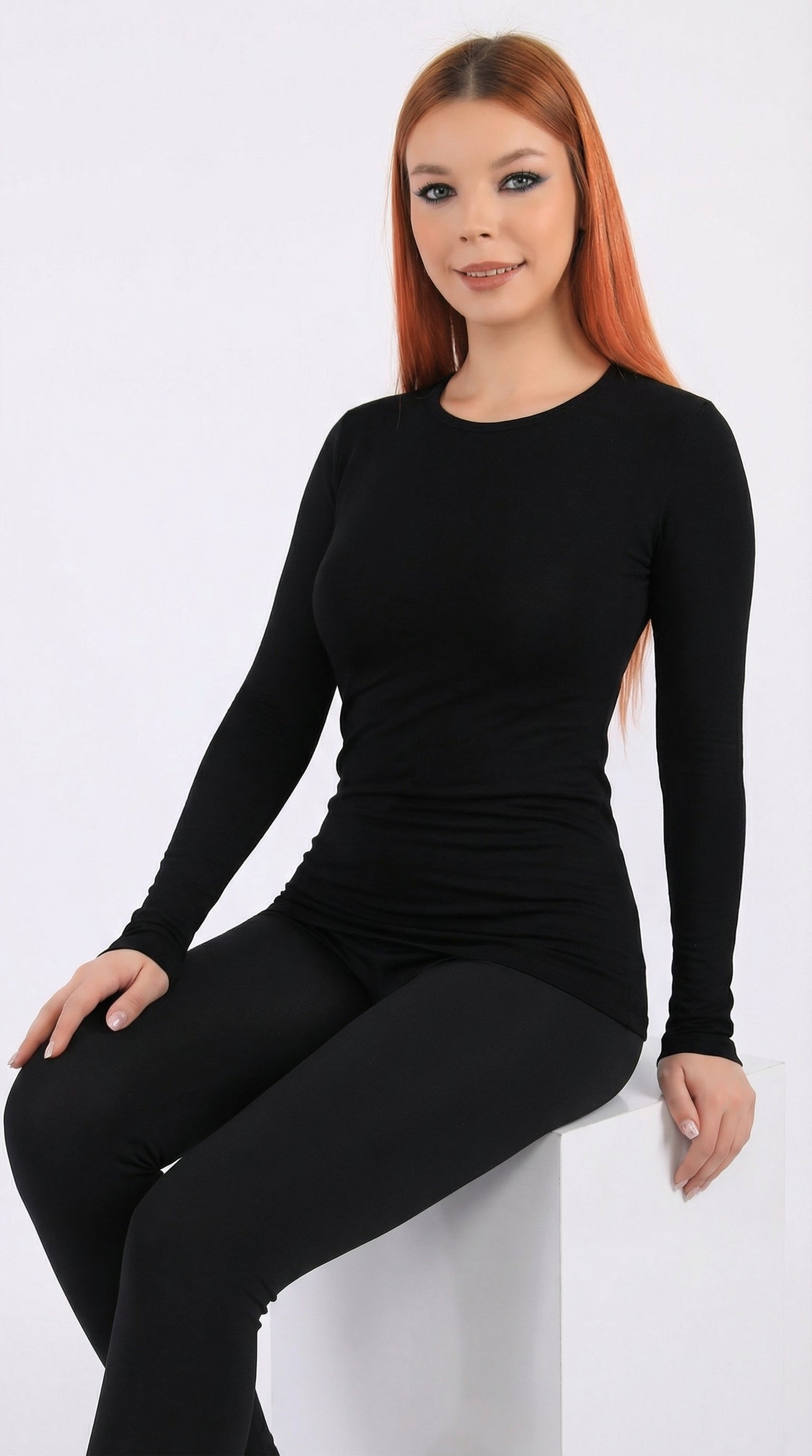 اندر شيرت نسائي كم طويل قطن استرتش