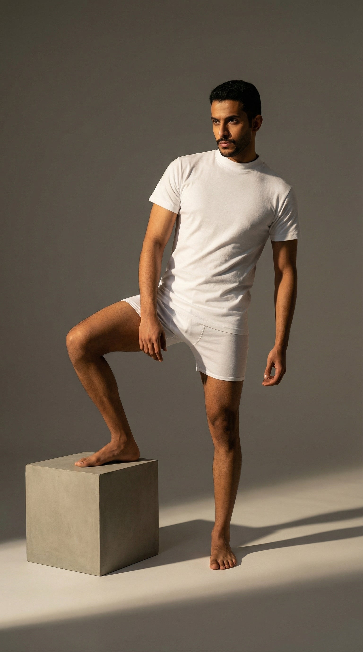 فانلة نصف كم قطن رقبة خناقى -ابيض(6 قطع)