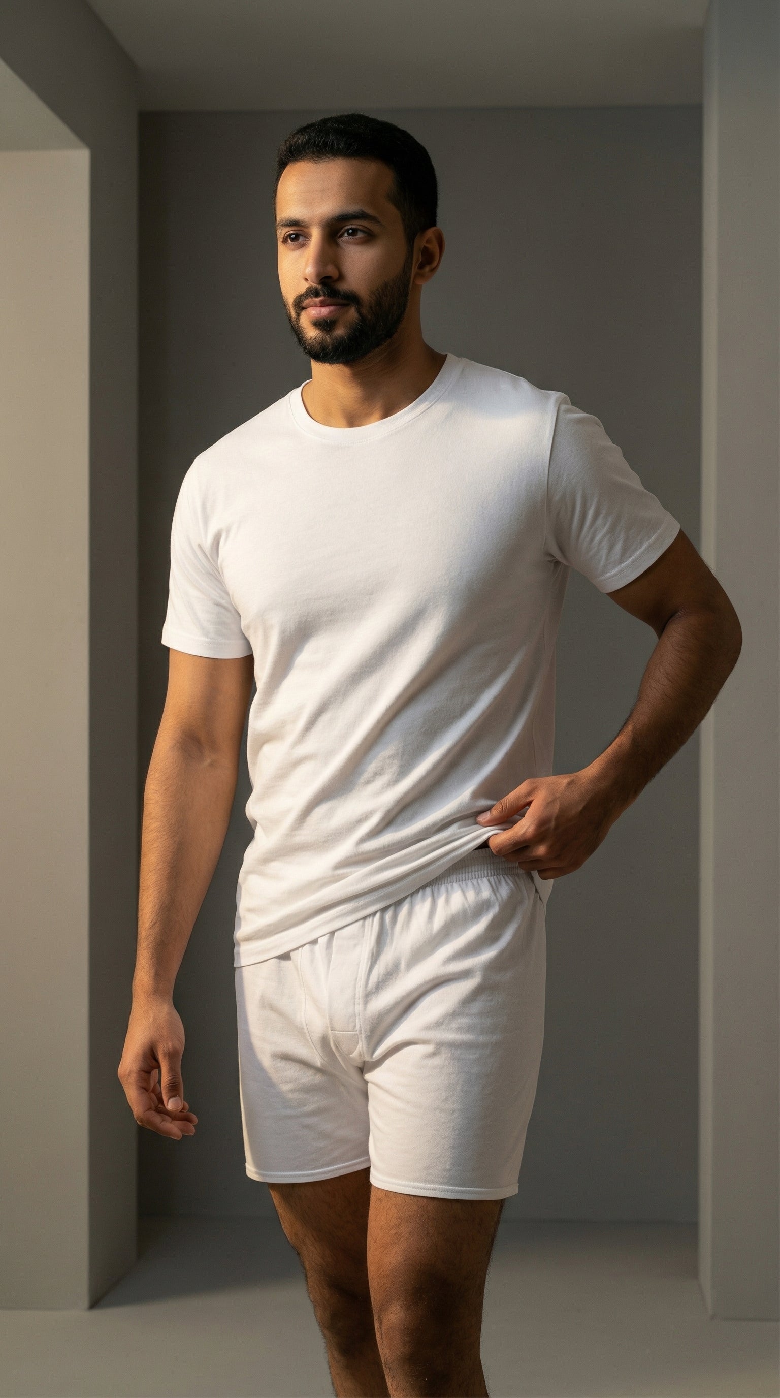 شورت داخلي رجالي أبيض قطن