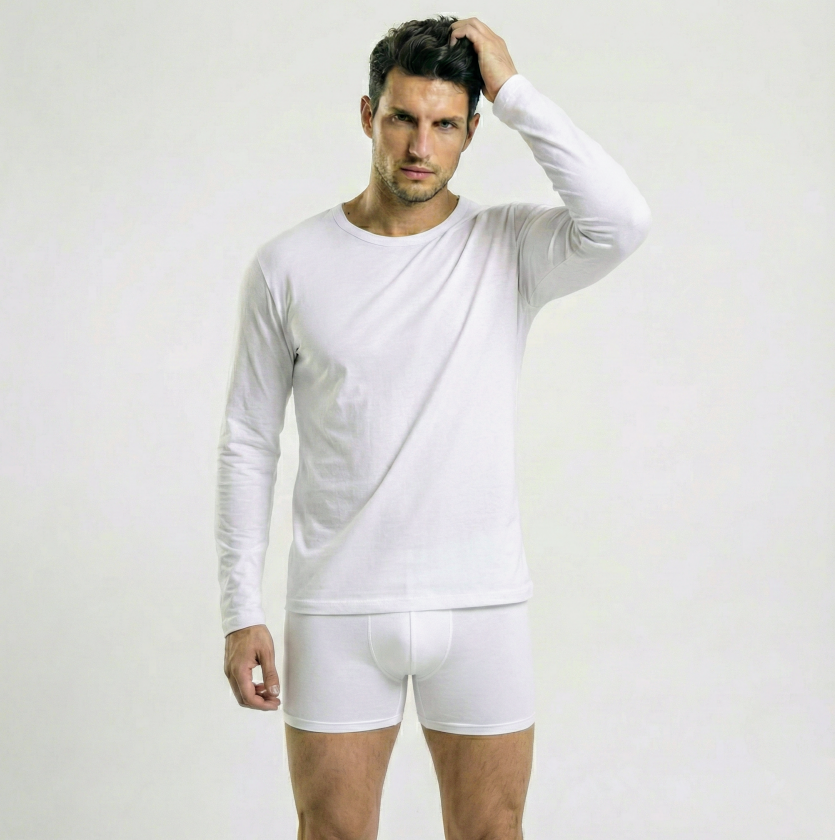 فانيلة رجالي كم قطن 100%