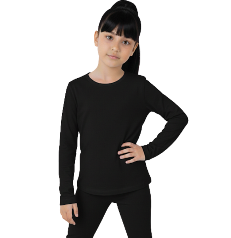 فانيلة بناتي كم طويل قطن استرتش