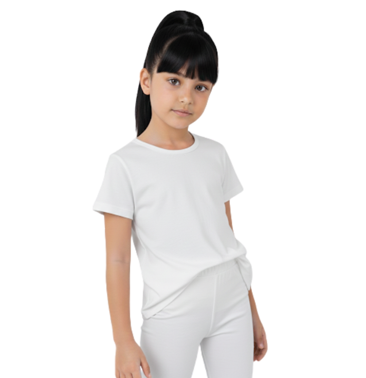 تيشيرت بناتي نص كم قطن استرتش