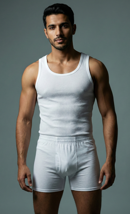 شورت داخلي رجالي أبيض قطن