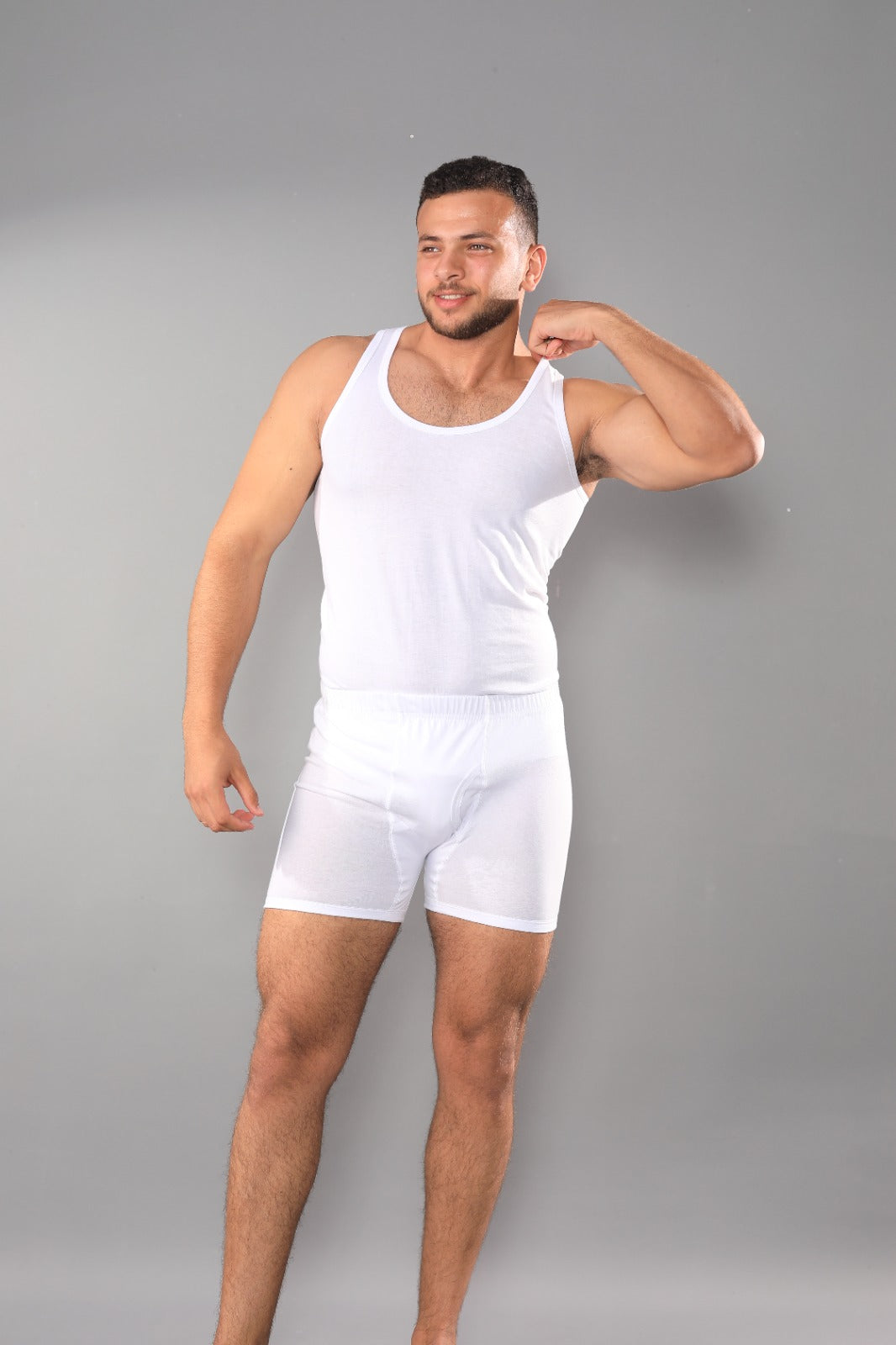 فانيلة رجالي قطن أبيض سبور